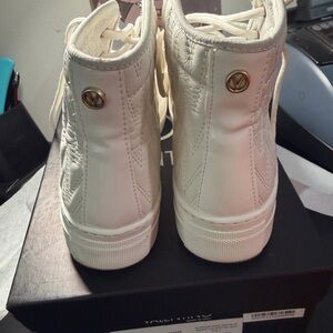 Valentino White Sneakers with Gold Accents